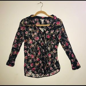 Floral lace long sleeve